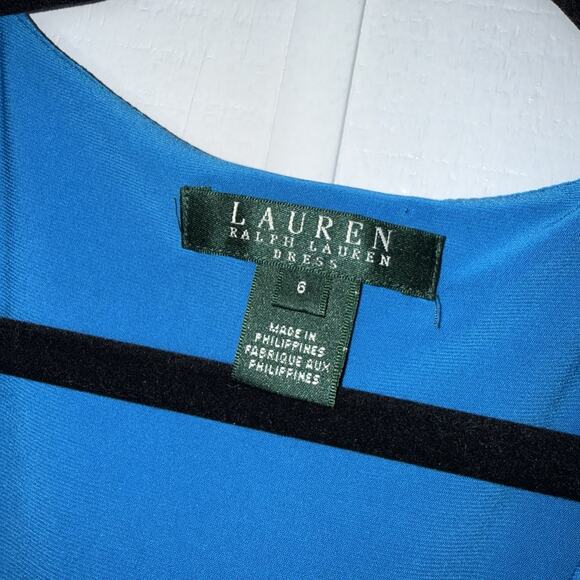 Lauren Ralph Lauren Women’s Blue Sheath Dress Stretch Knit Sleeveless Size 6 - Picture 4 of 5